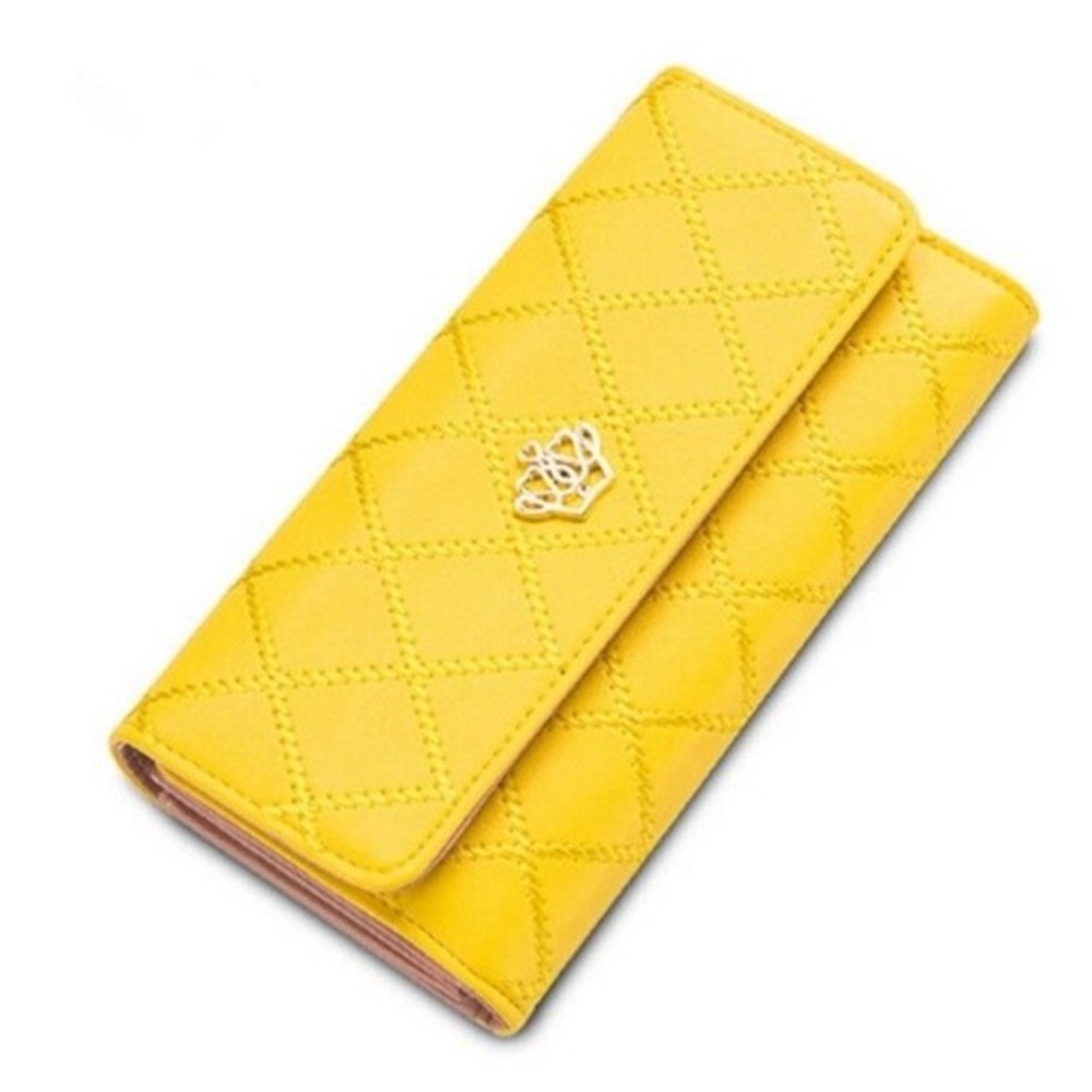 NEW Vegan Leather Clutch Wallet with Zipper Cash & Card Holder Yellow